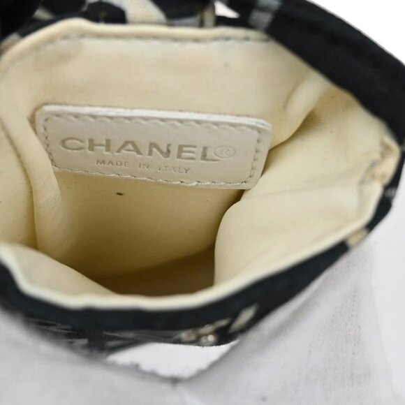CHANEL Logo By Sea Shoulder Tote Bag Canvas Leather Black Made In Italy 73KB178 - Picture 15 of 16